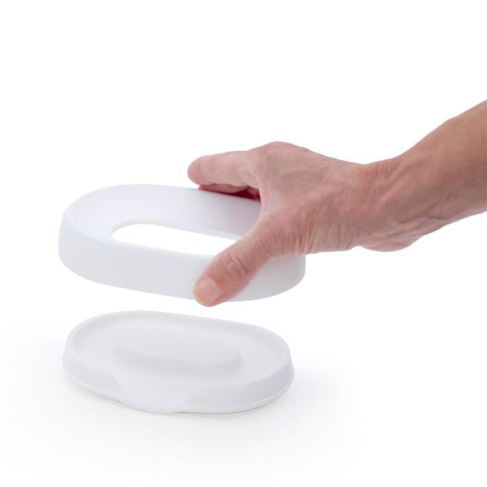 Bild 3,  Tvålkopp soap saver flow plus oval - vit. - Tvålshoppen.se