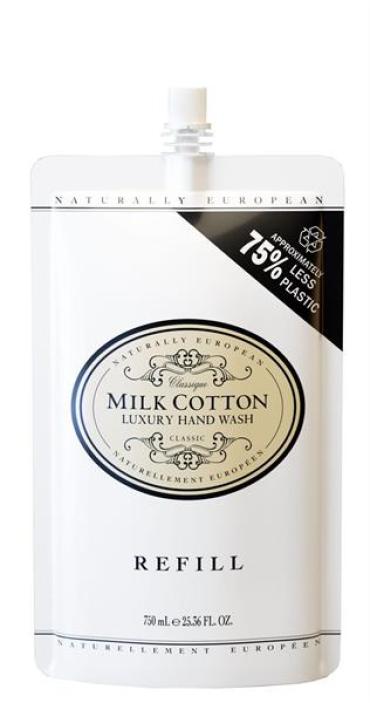 Natural European Refill Flytande tvål Milk Cotton 750ml - Tvålshoppen.se