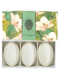 La Florentina Presentask tvål Fresh Magnolia 3x150g - Tvålshoppen.se