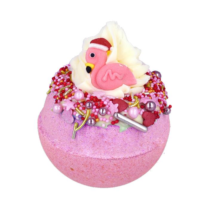 Bild 1, Bomb Cosmetics Badbomb - Julbadbomb - Flamingle Bells - Tvålshoppen.se