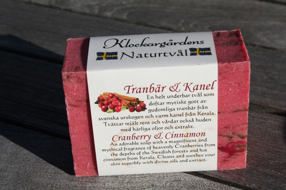Klockargårdens Tranbär & Kanel - Naturtvål - Tvålshoppen.se